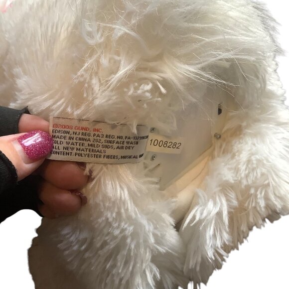 Gund Fun Plush White Bunny Rabbit "Rockin Reynold" Musical Toy 14” Light Up - Picture 5 of 6